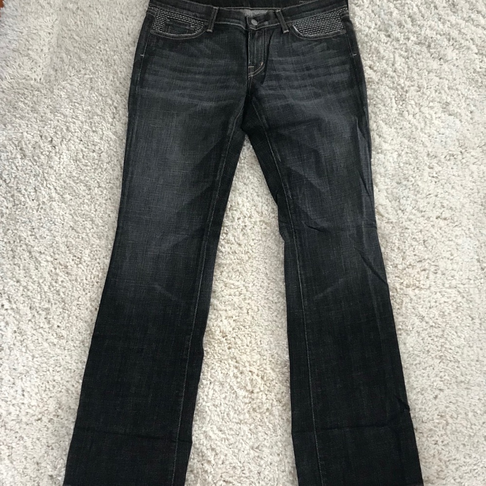 COH embroidered distressed black jeans